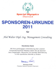 Social Engagement - Sponsoring Special Olympics sterreich 2011