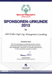 Social Engagement - Sponsoring Special Olympics sterreich 2013