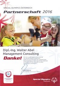 Social Engagement - Sponsoring Special Olympics sterreich 2016