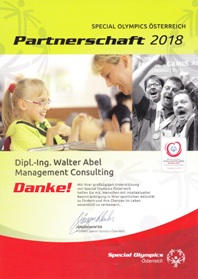 Social Engagement - Sponsoring Special Olympics Österreich 2018